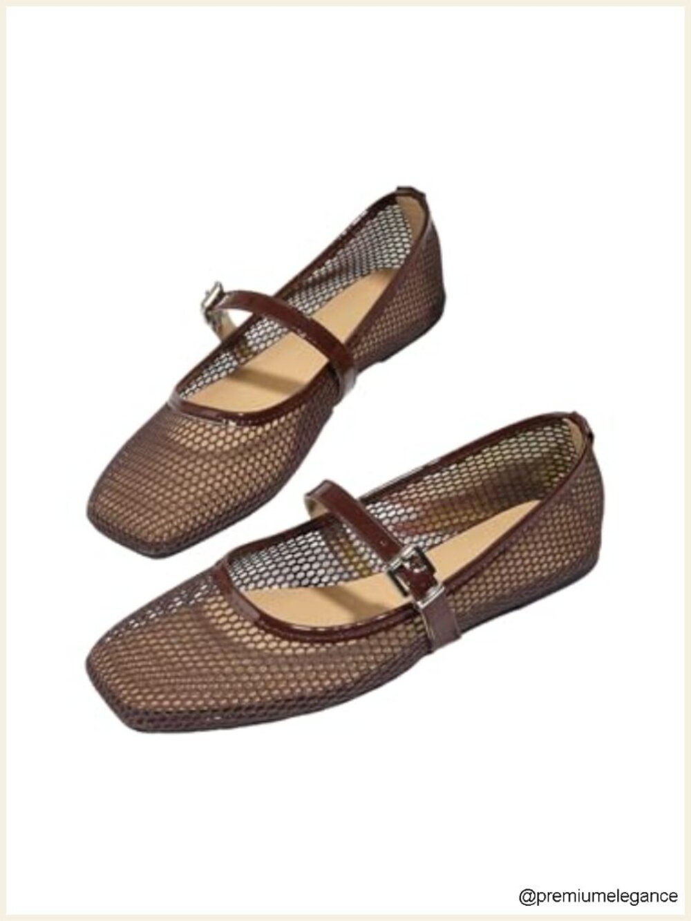 Lace Mesh Ballet Flats Comfortable Summer Dressy Square Closed Toe Shoes